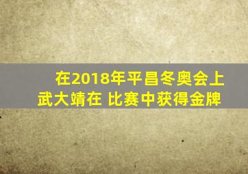 在2018年平昌冬奥会上 武大靖在 比赛中获得金牌